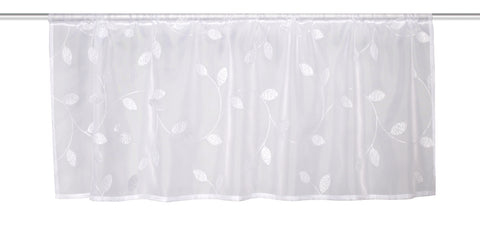 Scheibengardine mit Tunnelzug "Shary" weiß bestickt HxB 45x145cm
