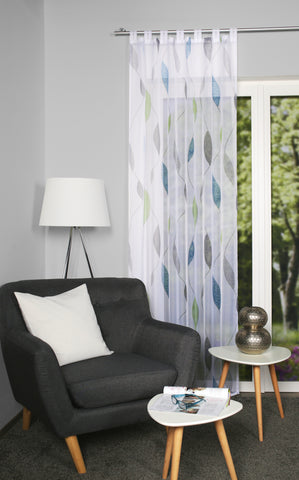 Schlaufenschal Paolo Voile blau grün BxH 140x225/245cm