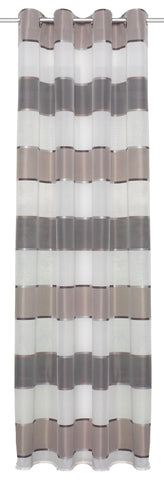 Ösenschal Querstreifen stein BxH 140x245cm
