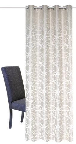 Ösenschal mit Kreisen natur BxH 140x245cm