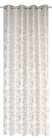 Ösenschal mit Kreisen natur BxH 140x245cm