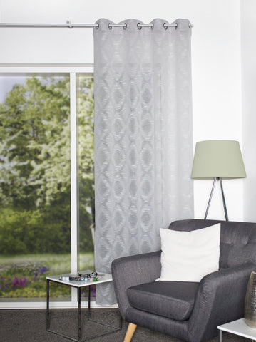 Ösenschal "Fajolle" Leinenoptik Scherli grau BxH 140x245cm