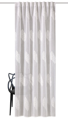 Fertigschal "Alavaro" Leinenoptik bestickt wollweiss BxH 140x245cm