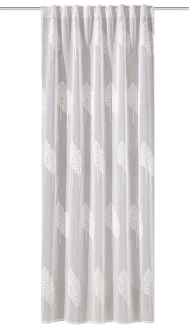 Fertigschal "Alavaro" Leinenoptik bestickt wollweiss BxH 140x245cm