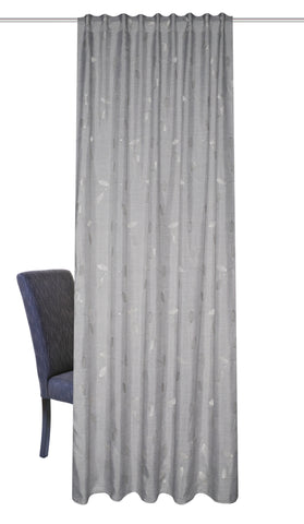 Fertigschal "Foglio" Leinenoptik grau BxH 140x245cm