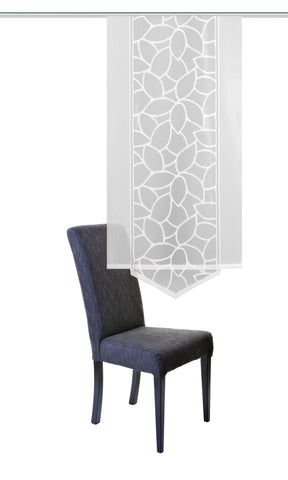 Schiebevorhang Jacquard Blätter weiß BxH 57x125/145/160cm