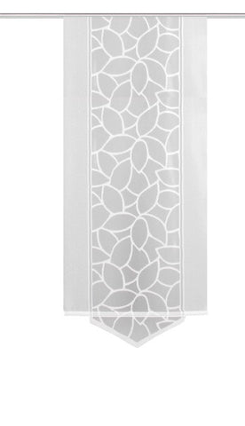 Schiebevorhang Jacquard Blätter weiß BxH 57x125/145/160cm