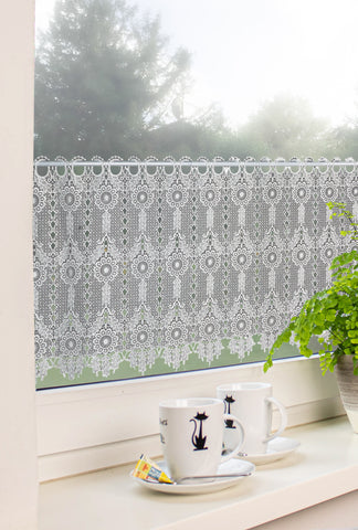 Scheibengardine Bistrogardine Macrame weiß HxB 48x140cm