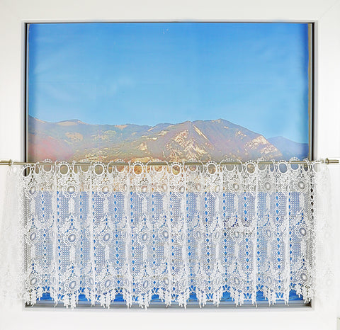 Scheibengardine Bistrogardine Macrame weiß HxB 48x140cm