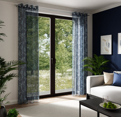 Ösenschal Evander blau BxH 140x245cm