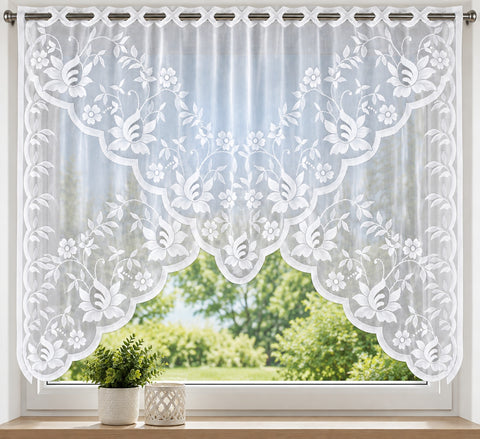 Bistro M Bogen Scheibengardine 2314 weiß 105x150cm