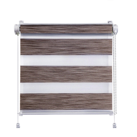 Klemmfix Click 3 in1 Doppelrollo nach Maß Wood braun