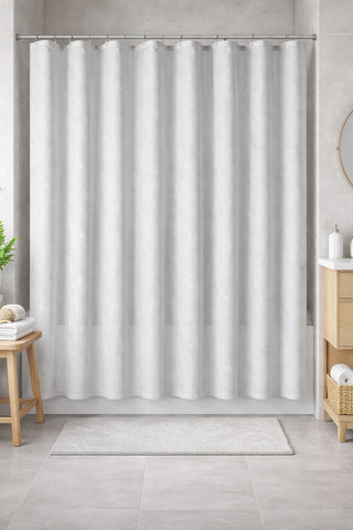 Textil-Duschvorhang  Strass weiß silber BxH 180x200cm