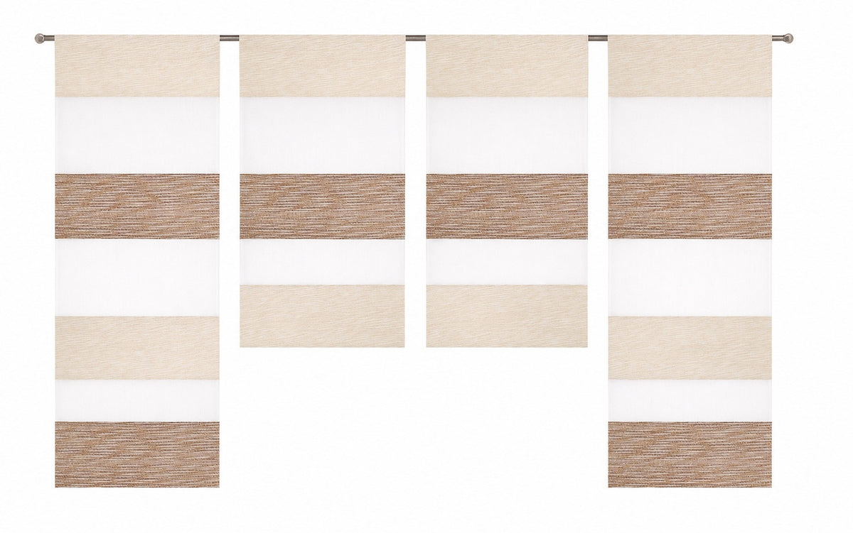 Design Mini Flächenvorhang Set beige weiß 2291-13