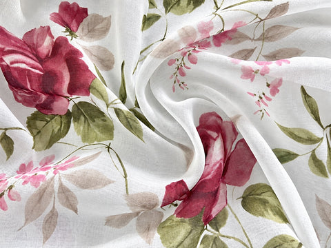 Ösenschal BxH 140x245cm Rosen rot 2643
