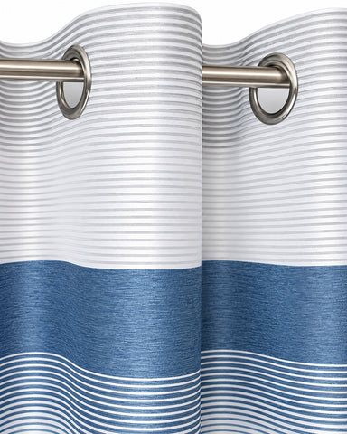 Ösenschal Deko Querstreifen blau grau 140x245cm 2421