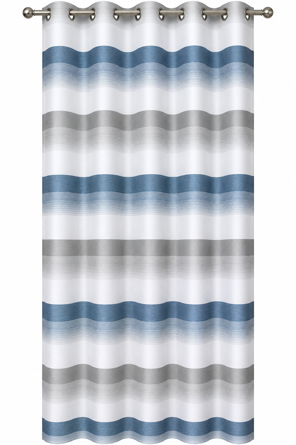 Ösenschal Deko Querstreifen blau grau 140x245cm 2421