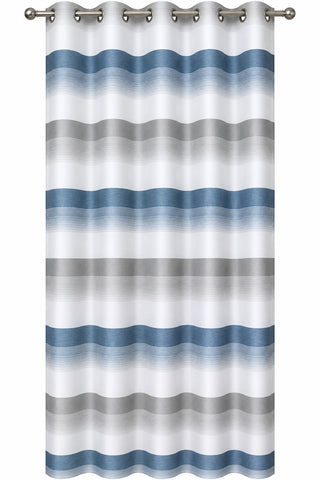Ösenschal Deko Querstreifen blau grau 140x245cm 2421
