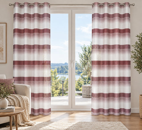 Ösenschal Deko Querstreifen rot bordeaux 140x245cm 2421