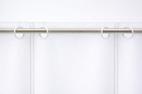 Scheibengardine mit Ösen Rawlins stein grau HxB 45x140cm