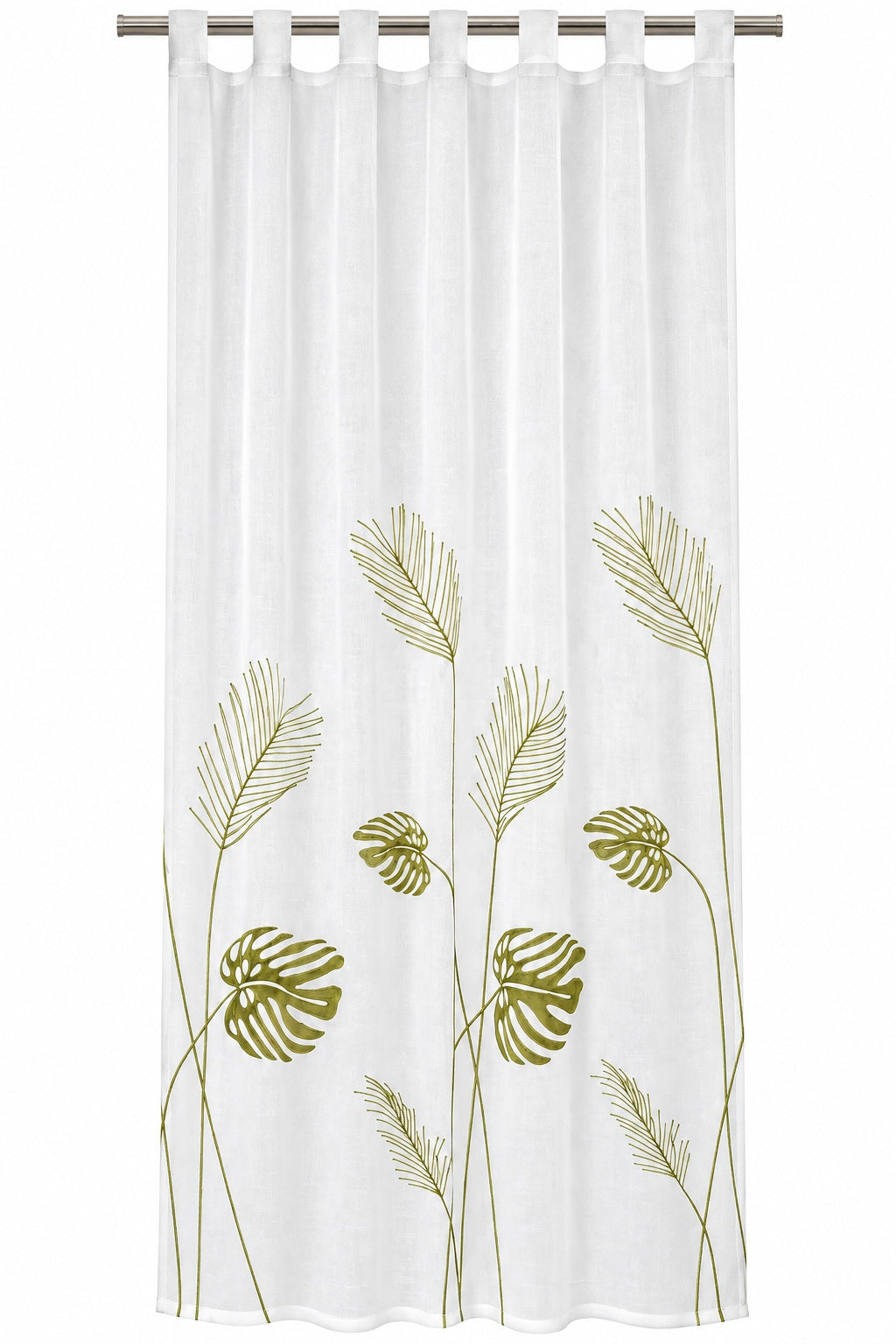 Schlaufenschal Monstera bestickt transparent 2489 BxH 140x245cm