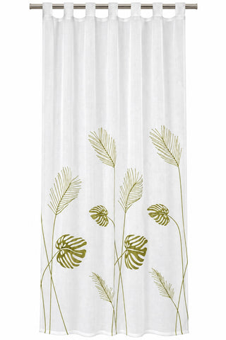 Schlaufenschal Monstera bestickt transparent 2489 BxH 140x245cm