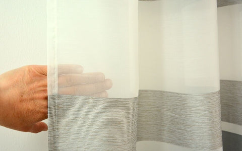 Schlaufenschal Gardine mit Schlaufen Uli 140x245cm silber grau Vorhang