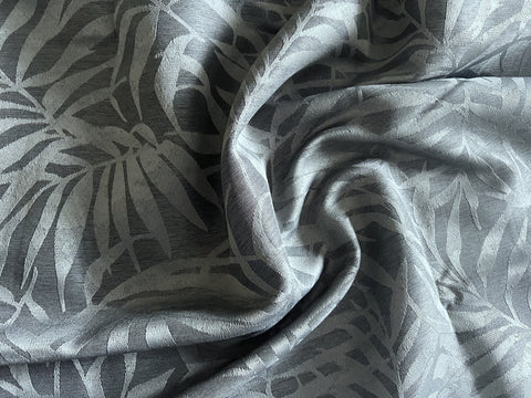 Ösenschal "Capri" grau Blätter BxH 140x235cm