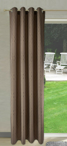 Ösenschal bestickt Raute braun BxH 140x245cm