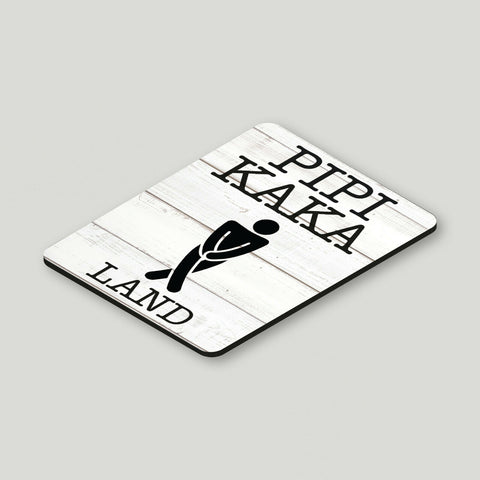 2er Set Alu Dibond Türschild Pipi Kaka Land 12x16cm