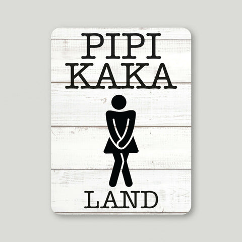 2er Set Alu Dibond Türschild Pipi Kaka Land 12x16cm