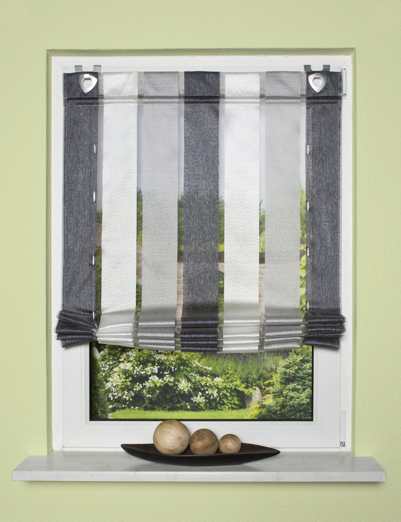 Bändchenrollo mit Längsstreifen anthrazit BxH 45/60/80/100cm x130cm