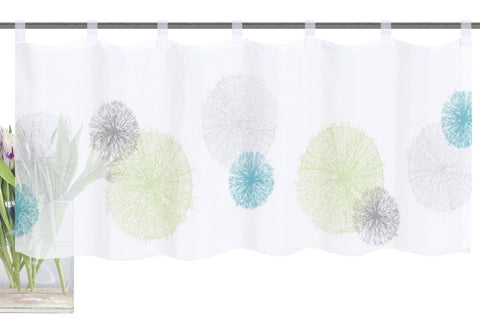 Scheibengardine mit Schlaufen Voile Rawlins grün-blau